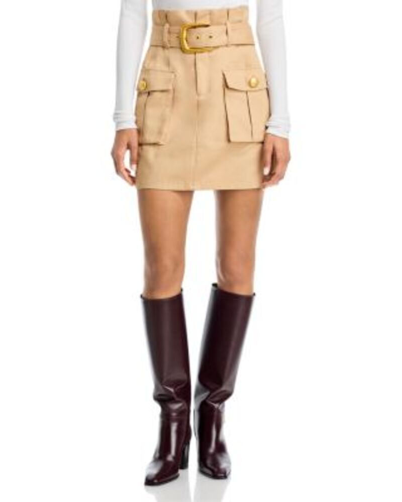 ラジャンス レディース ボトムスカート ミニ LAGENCE Maelis Paperbag Mini Skirt Macadamia