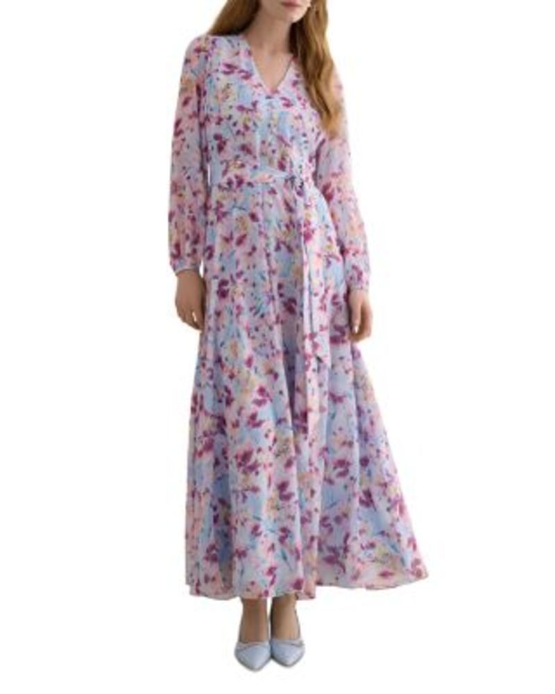 ホッブスロンドン レディース トップス ワンピース プチ マキシ HOBBS LONDON Petites Thea Tie Waist Maxi Dress Pale Blue ブルー