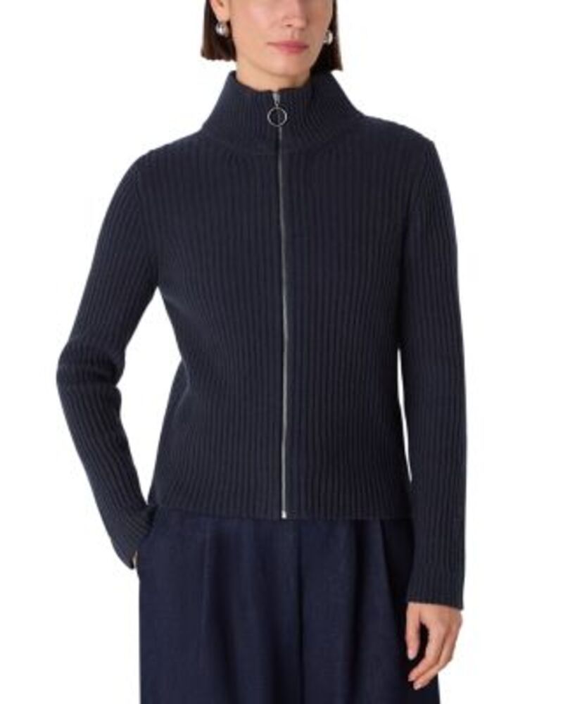 ホイッスルズ レディース アウター カーディガン ウール セーター Whistles Zip Front Wool Cardigan Sweater Navy ネイビー