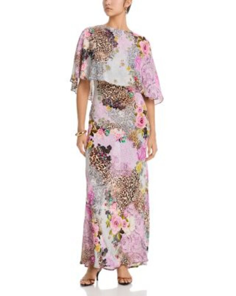 エーエフアールエム レディース トップス ワンピース ケープデザイン キャップ ケープ マキシ AFRM Izel Cape Maxi Dress Natural Patchwork