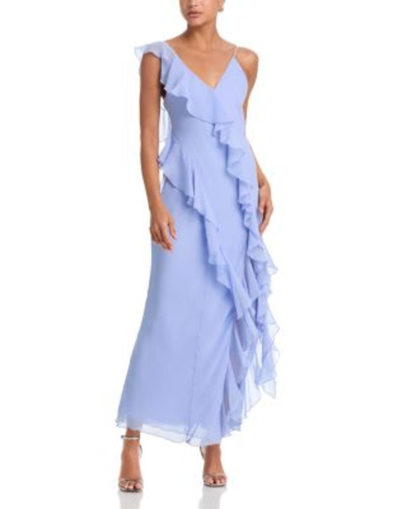アクア レディース トップス ワンピース フリル マキシ AQUA Ruffled Maxi Dressky Blue ブルー