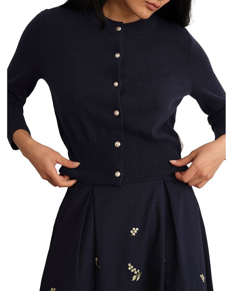 ホッブスロンドン レディース アウター カーディガン ウール HOBBS LONDON Tresco Wool Cashmere Cardigan Midnight Navy ネイビー