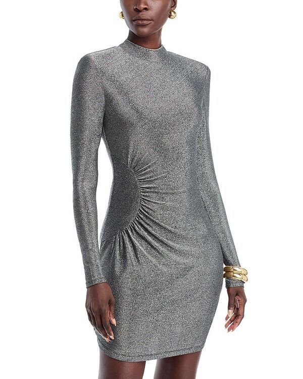 レイミー ブルック レディース トップス ワンピース ミニワンピース ミニ トール Ramy Brook Amarylis Metallic Mini Dress Silver Knit シルバー