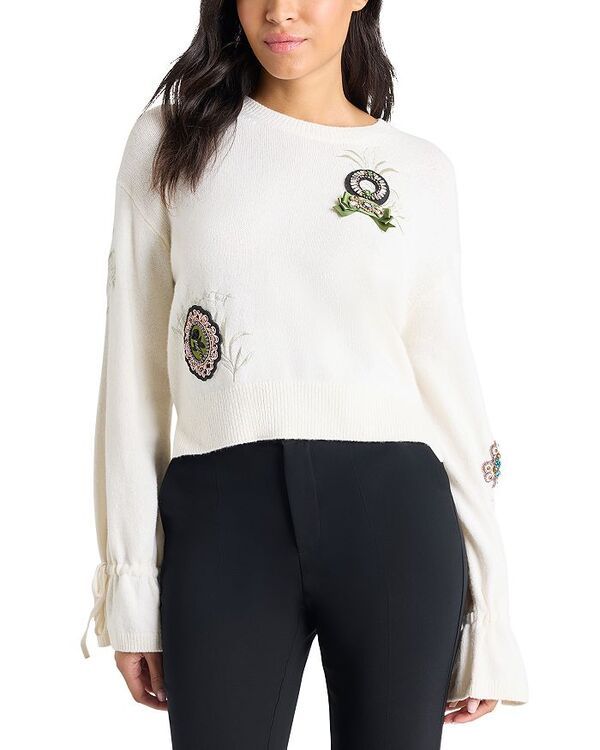 サンク セプト レディース アウター ニット・セーター セーター Cinq Sept Heritage Rose Embellished Sweater Ivory Multi アイボリー