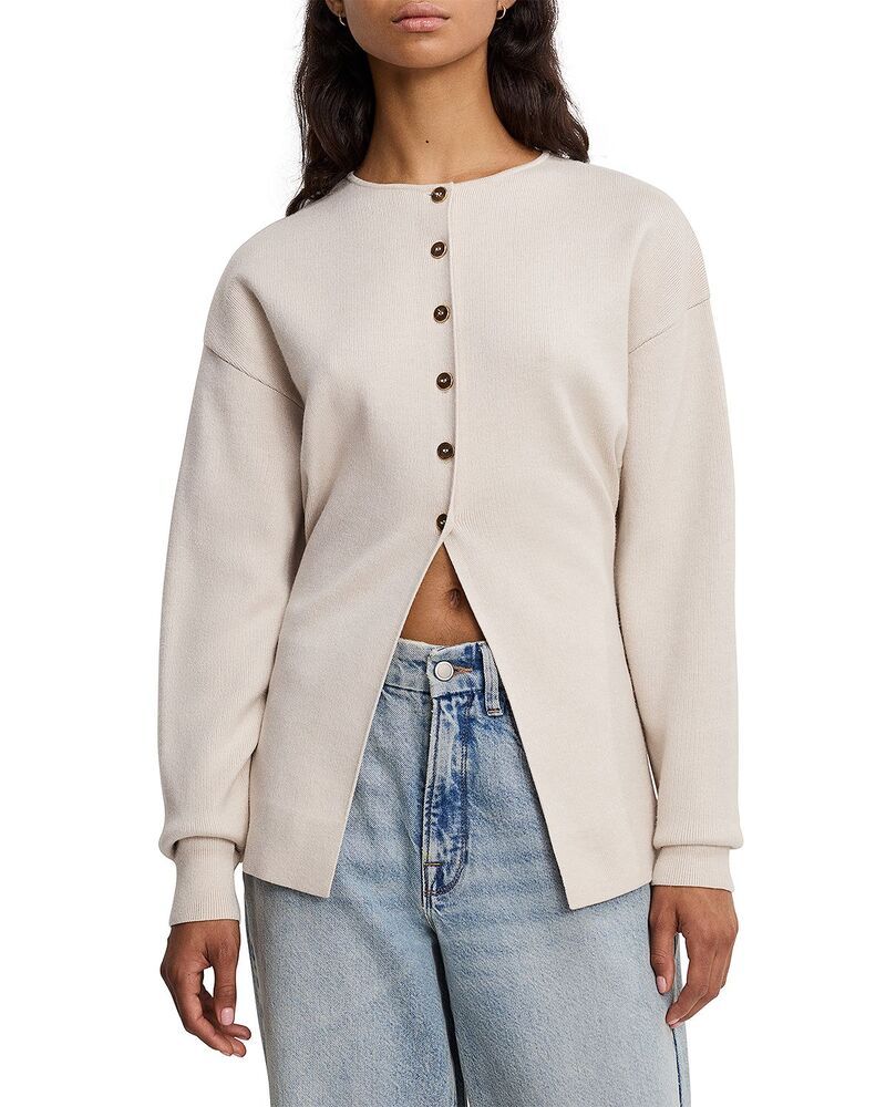 グッドアメリカン レディース アウター カーディガン セーター Good American Exaggerated Sleeve Cardigan Sweater Lightaupe トープ