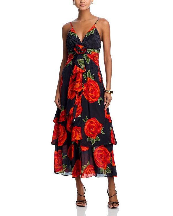 ファーム レディース トップス ワンピース FARM Rio Latin Roses Black Flower Dress Latin Rose ブラック