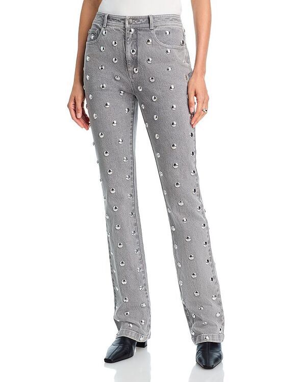サンク セプト レディース ボトムス デニムパンツ デニム ジーンズ Cinq Sept Sammy Studded HighRise Denim Jeans in LuneSilver LuneSilver シルバー