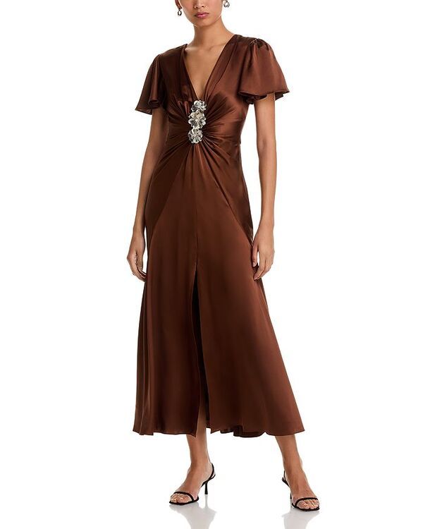 サンク セプト レディース トップス ワンピース シルク Cinq Sept Kordyn Silk Dress Dark Sepia