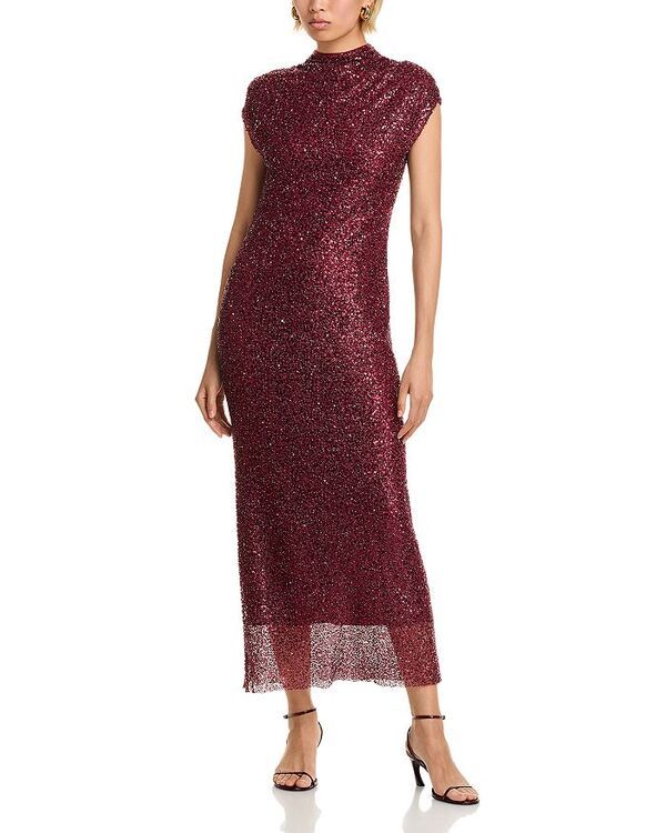 シムカイ レディース トップス ワンピース SIMKHAI Zaria Cowl Neck Gown Cranberry