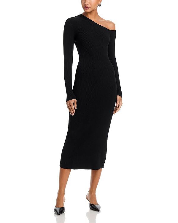 スタウド レディース トップス ワンピース STAUD Lois One Shoulder Dress Black ブラック