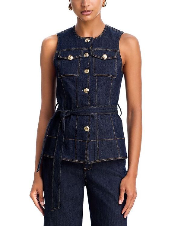 サンク セプト レディース アウター ベスト デニム Cinq Sept Renee Denim Vest Indigo インディゴ