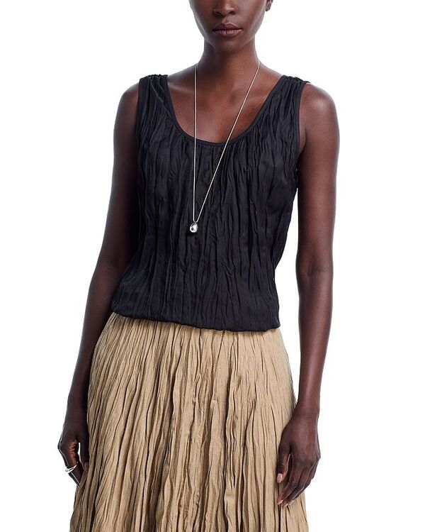 ラファイエットワンフォーエイト レディース トップス シャツ Lafayette 148 New York Crinkled Top Black ブラック