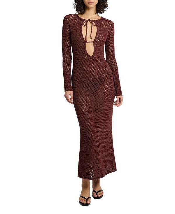 オニア レディース トップス ワンピース カットアウト マキシワンピース ニット マキシ Onia Crochet Knit Cutout Maxi Dress Rum