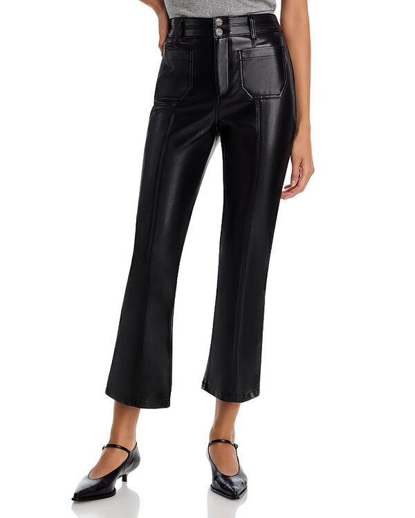 サンク セプト レディース ボトムス デニムパンツ アンクル レザー ジーンズ フェイクレザー Cinq Sept Faux Leather Dorothea High Rise Ankle Jeans Black ブラック