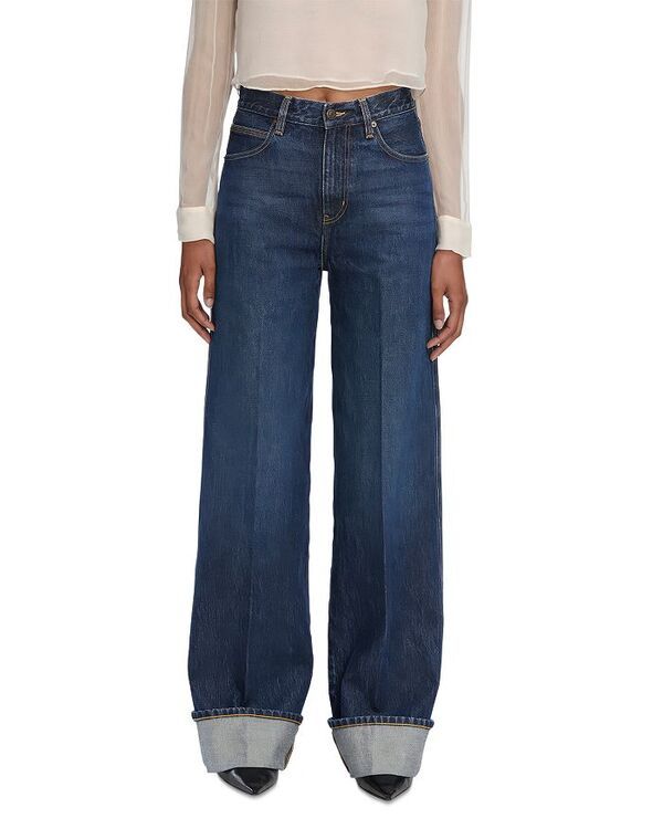 フレーム レディース ボトムス デニムパンツ ワイドレッグ ジーンズ FRAME The Cuffed Wide Leg Jeans in Spencer Spencer