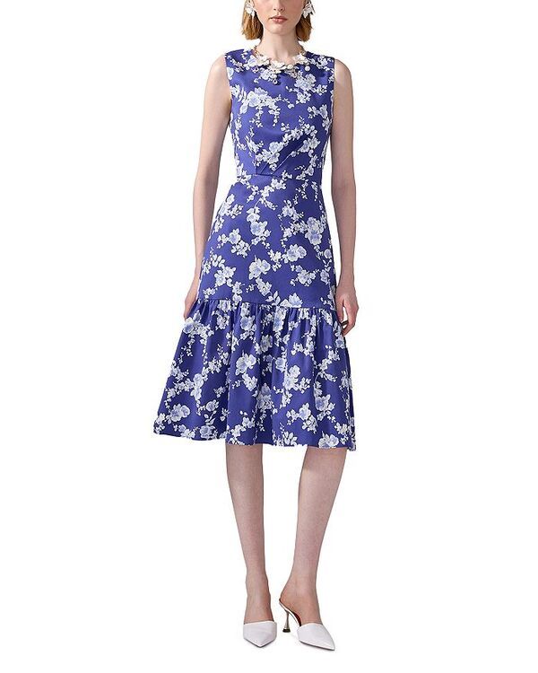 キャロライナヘレラ レディース トップス ワンピース ひざ丈 フラワー柄 プリント ノースリーブ フラワー Carolina Herrera Sleeveless Knee Length Floral Print Dress Nautilus Multi マル