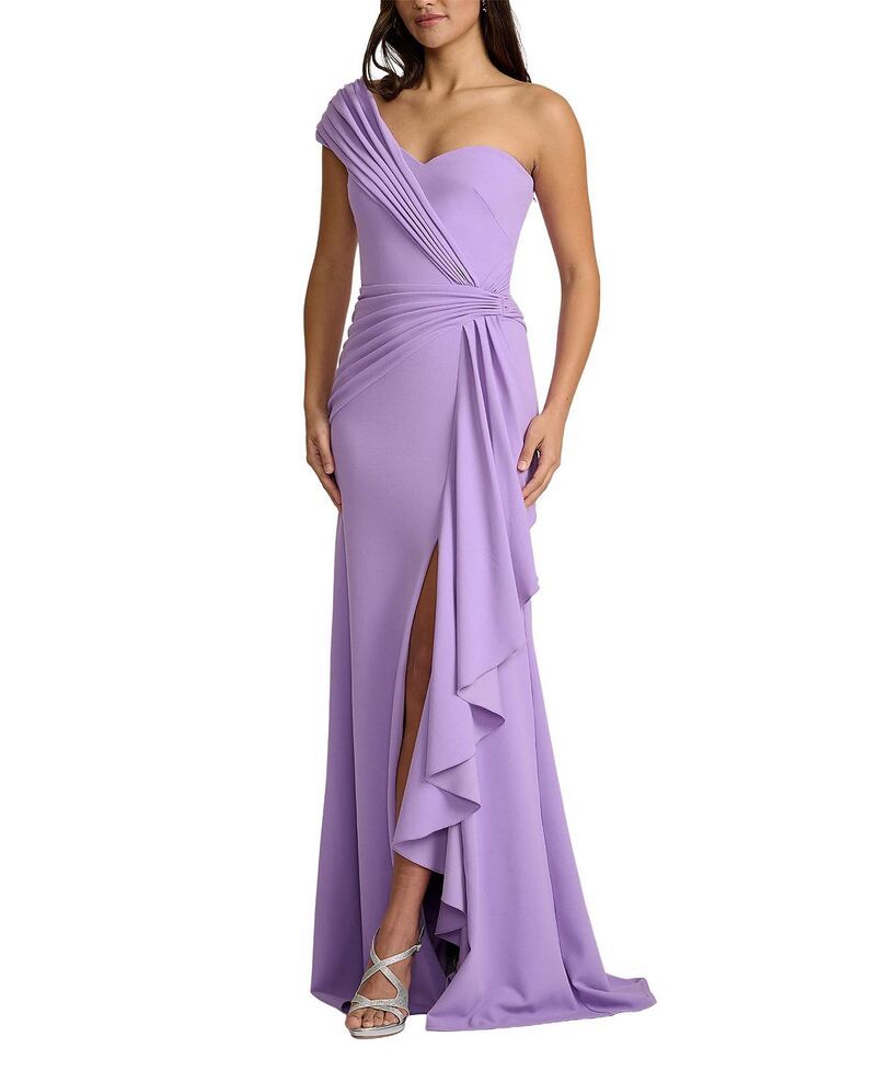 タダシショージ レディース トップス ワンピース Tadashi Shoji Lune Waterfall Sash Gown Purple Haze パープル