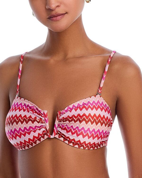 レイミー ブルック レディース 水着 トップのみ Ramy Brook Chevron Jaedyn Bikini Top Flame Chevron