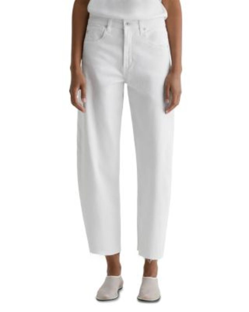 エージー レディース ボトムス デニムパンツ ジーンズ AG Hattie Crop High Rise Barreleg Jeans in Gallery White ホワイト