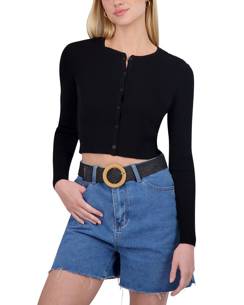 ポイント レディース アウター ニット・セーター カーディガン クロップド Point Cropped Cardigan Black ブラック