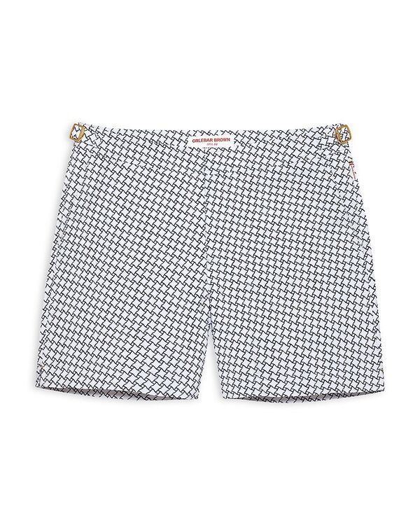 オールバー ブラウン メンズ 水着 ハーフパンツ・ショーツ Orlebar Brown Bulldog Jacquard High Low Geo Swim Trunks White ホワイト