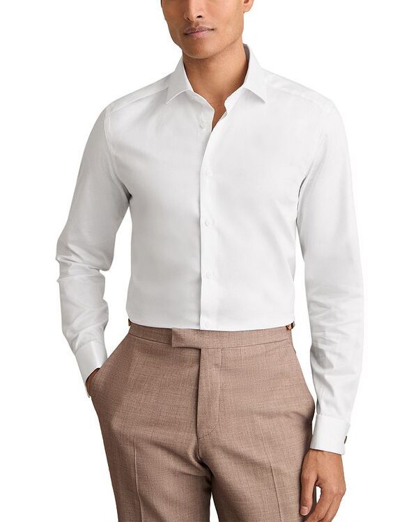 レイス レディース トップス シャツ スリムフィット REISS Remote Slim Fit Dress Shirt White ホワイト