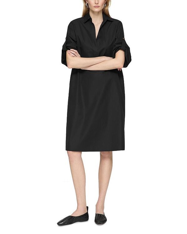 ラファイエットワンフォーエイト レディース トップス ワンピース Lafayette 148 New York Tab Sleeved Popover Dress Black ブラック