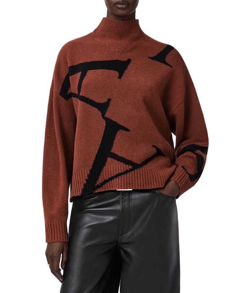オールセインツ レディース アウター ニット・セーター ALLSAINTS A Star Sweater Chestnut Brown ブラウン