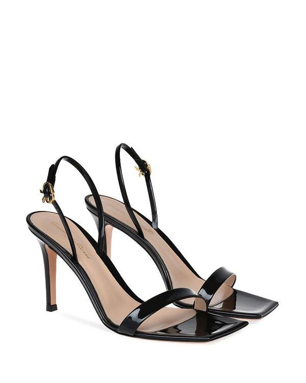 ジャンヴィト ロッシ レディース シューズ サンダル Gianvito Rossi Womens Ribbon Stiletto 85 Sandals Black Calf Leather ブラック