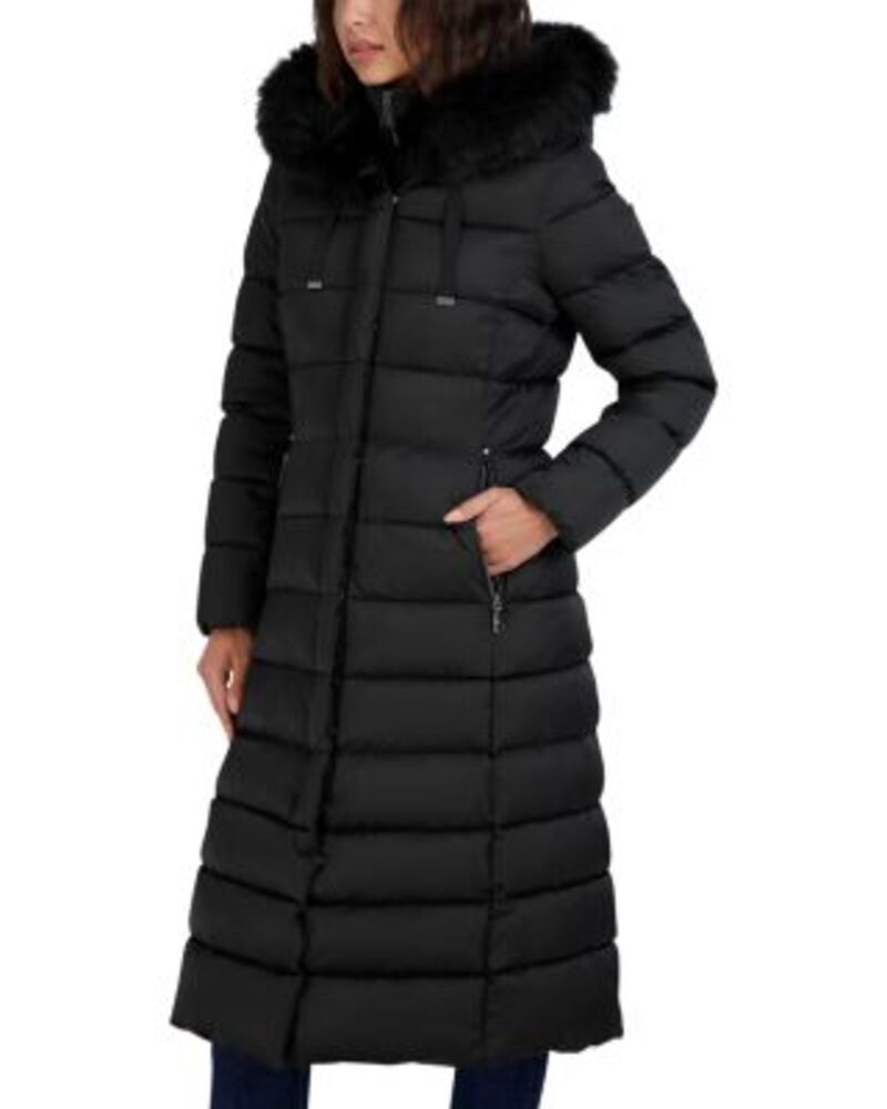 タハリ レディース アウター コート Tahari Nellie Hooded Puffer Coat Black ブラック