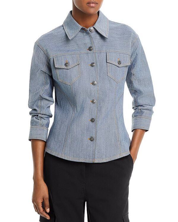 サンク ア セプト レディース アウター ジャケット・ブルゾン デニム ジャケット Cinq a Sept Scrunched Sleeve Denim Jacket Light Indigo インディゴ