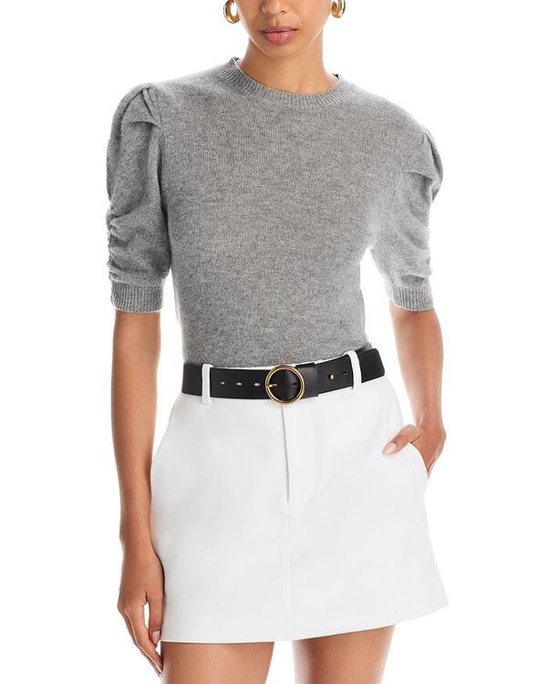 フレーム レディース アウター ニット・セーター ギャザー セーター FRAME Ruched Puff Sleeve Sweater Gris Heather ヘザー