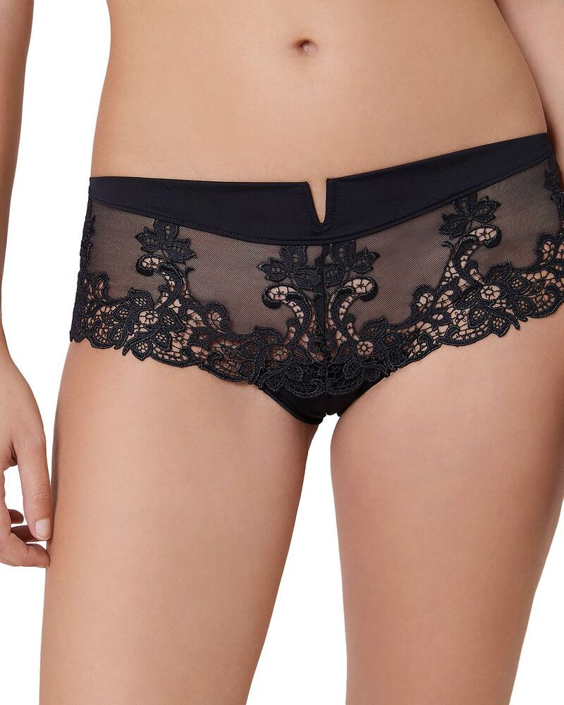 シモーヌペレール レディース アンダーウェア パンツ メッシュ レース Simone Perele Simone P r le Saga Lace Mesh Boyshorts BlackBlack ブラック