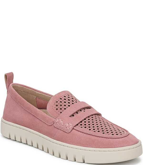 バイオニック レディース シューズ パンプスエード ローファー Vionic Uptown Perforated Suede Packable Travel Penny Loafers Cinderose