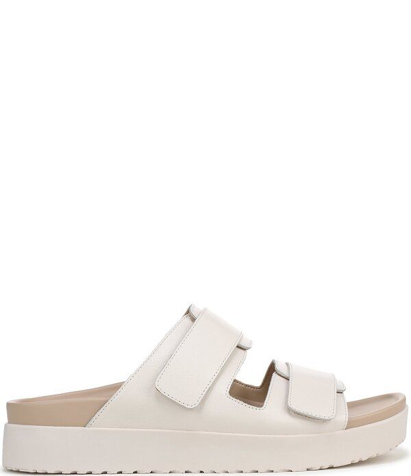 バイオニック レディース シューズ サンダル レザー Vionic Riviera Leather Banded Slide Sandalsea Salt