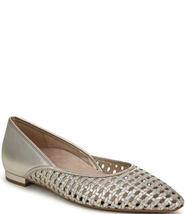 バイオニック レディース シューズ パンプス レザー Vionic Gracia Woven Leather Slip On Flats Gold ゴールド