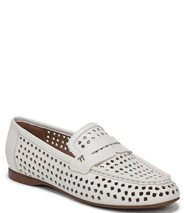 ナチュライザー レディース シューズ パンプス レザー ローファー Naturalizer Bloom Perforated Leather Penny Loafers Warm White ホワイト