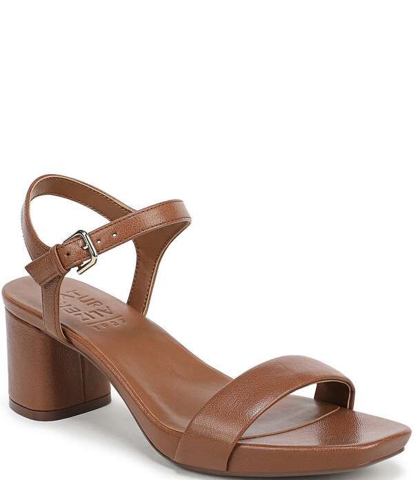 ナチュライザー レディース シューズ サンダル アンクル レザー ヒール Naturalizer Izzy Leather Square Toe Ankle Strap Block Heel Dressandals English Tea