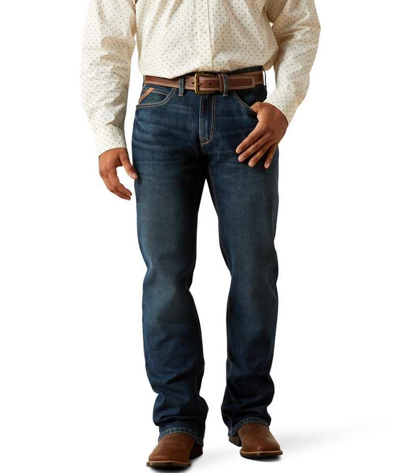 アリアト メンズ ボトムス デニムパンツ リラックスフィット ジーンズ Ariat M4 Harvey Mid Rise Relaxed Fit Boocut Jeans Blue ブルー