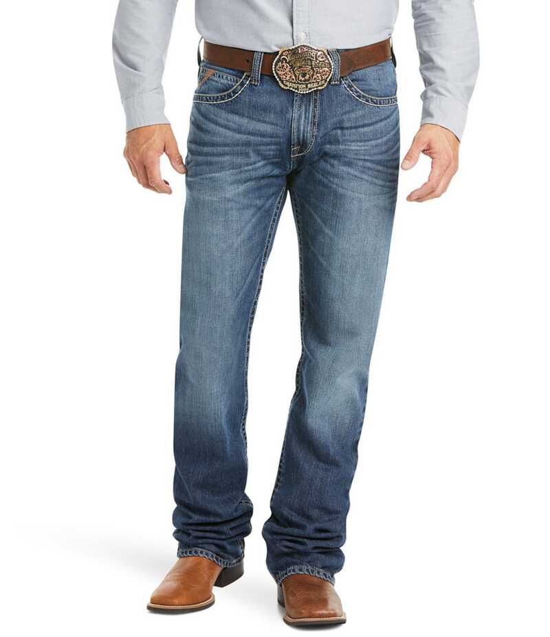 アリアト メンズ ボトムス デニムパンツ リラックスフィット ブーツカット ブーツ ジーンズ Ariat M2 Owens Relaxed Fit Stackable Bootcut Leg Jeans Blue ブルー