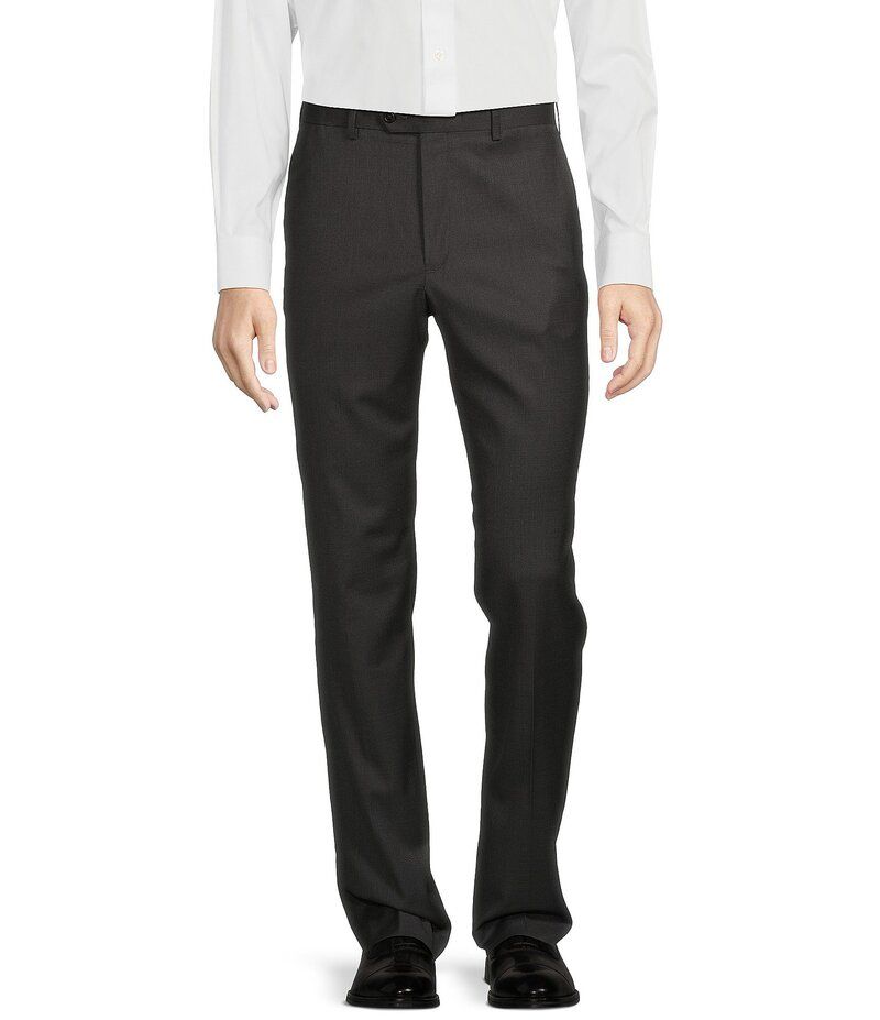 ラウンドトゥリーアンドヨーク メンズ ボトムス カジュアルパンツ パンツ Roundtree Yorke Luxury Gabardine Ultimate Comfort Straight Fit Flat Front Dress Pants Charcoa