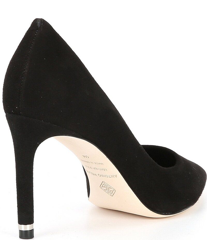 アントニオ メラーニ レディース シューズ ヒール スエード レザー Antonio Melani Kara Kid Suede Leather Classic Pointed Toe Pumps Black ブラック