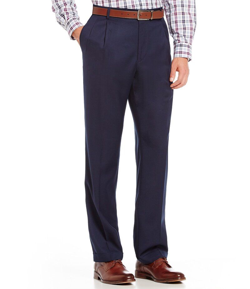 ラウンドトゥリーアンドヨーク メンズ ボトムス カジュアルパンツ プリーツ パンツ Roundtree Yorke TravelSmart Luxury Gabardine Ultimate Comfort Classic Fit NonIron Pleate