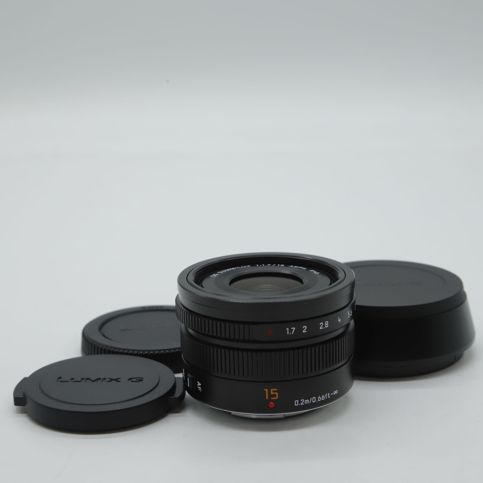 ■ほぼ新品■ パナソニック(Panasonic) 単焦点 広角レンズ マイクロフォーサーズ用 ライカ DG SUMMILUX 15mm/F1.7 ASPH. ブラック H-X015-K