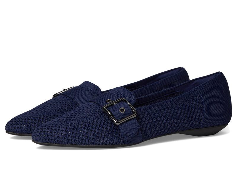 アンクライン レディース シューズ オックスフォード Anne Klein Oakland Navy Knit ネイビー