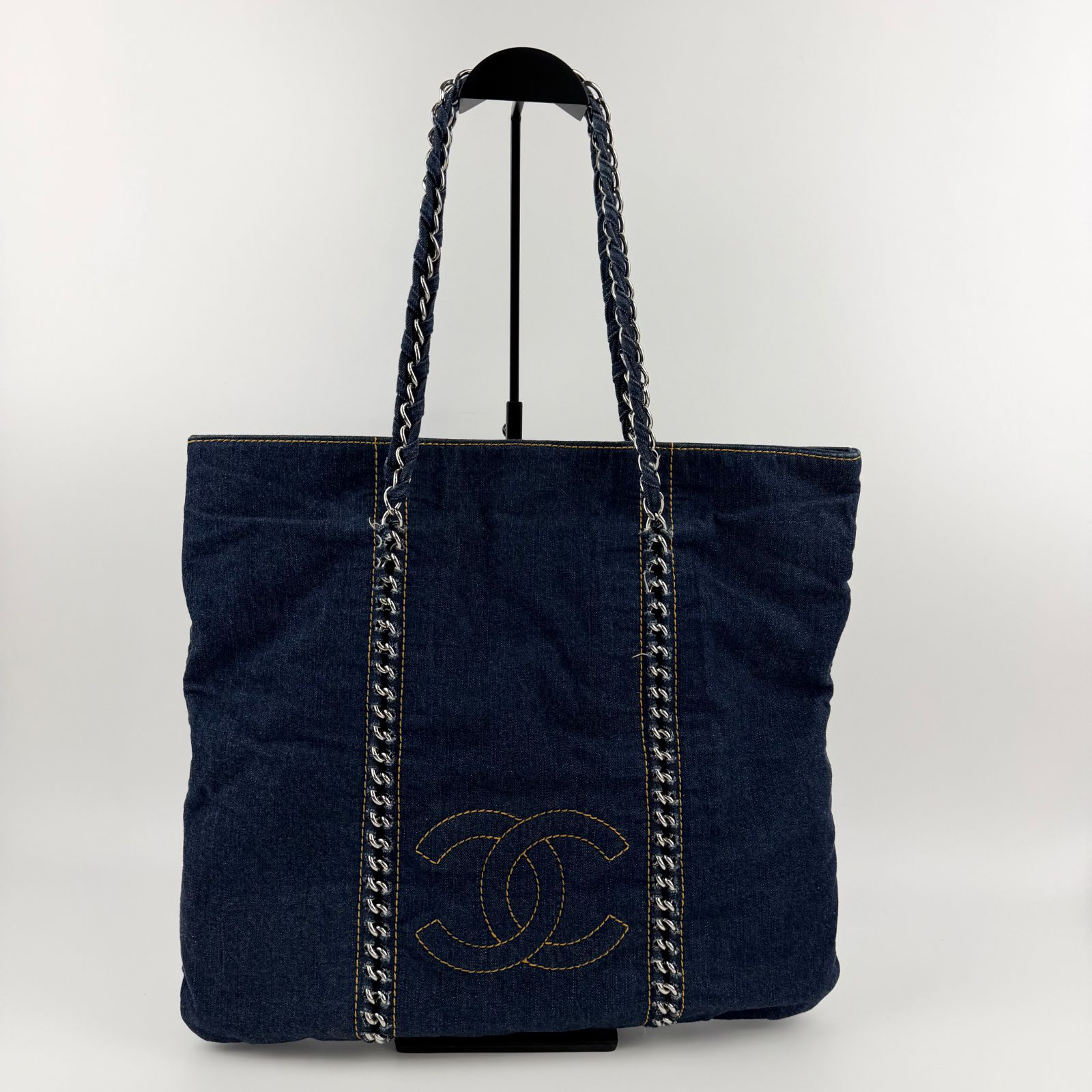 【中古】CHANEL シャネル ココマーク マトラッセ トートバッグ 肩掛け ブルー デニム 10番台 ヴィンテージ レディース【中古美品】HIBUOCHI VINTAGE hboc260520a01