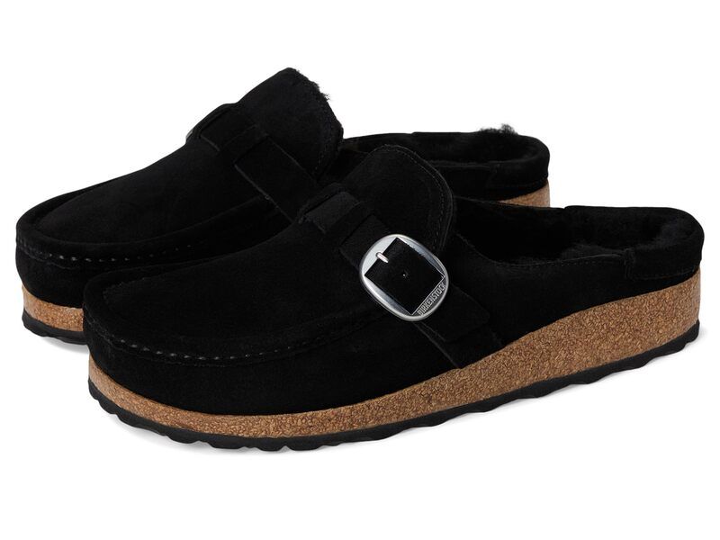 ビルケンシュトック レディース シューズ サンダル スエード Birkenstock Buckley Shearling Suede BlackBlack Sue ブラック