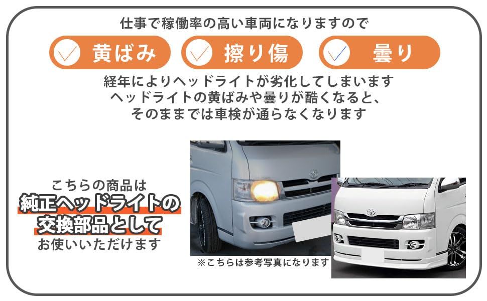 トヨタ 用 ヘッドライト 左右セット レべライザー 付 ハイエース
