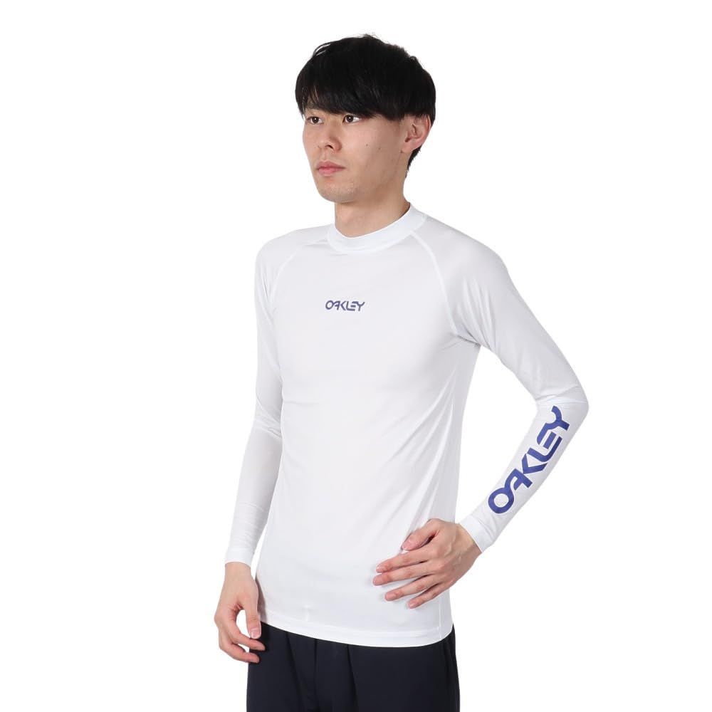 新品 Oakley (オークリー) PRESSURE ラッシュガード LS 25.0 メンズ WHITE (ホワイト) XS(日本サイズS) 吸汗速乾 ストレッチ