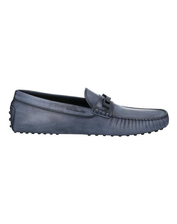 トッズ メンズ シューズ スリッポン・ローファー TODS モカシン Blue Gray グレー